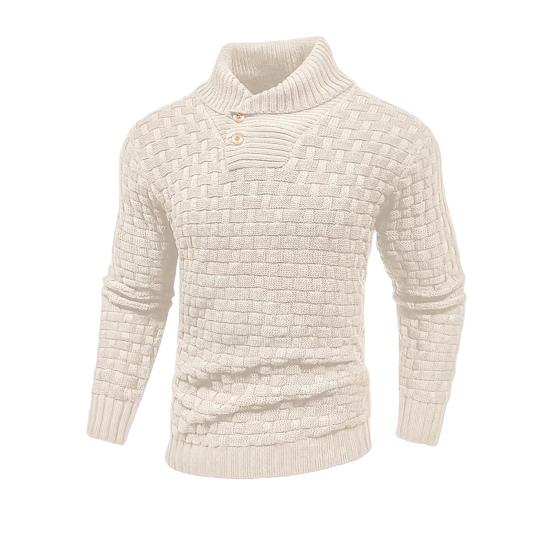 Мужской зимний свитер с защитой шеи, высоким воротником и длинными рукавами, трикотажный, толстый, эластичный