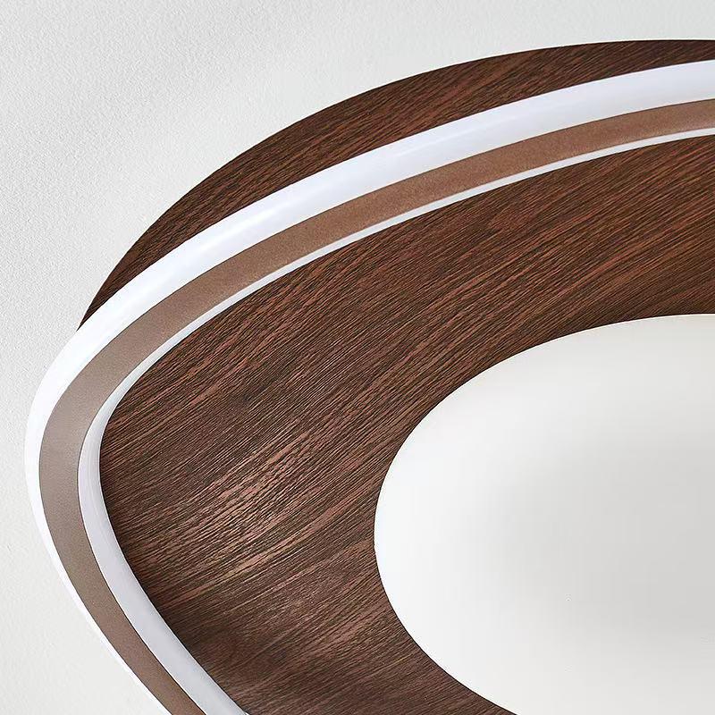 Mid-Century Modern Walnut Ceiling Light - Minimalist Wabi-Sabi Style