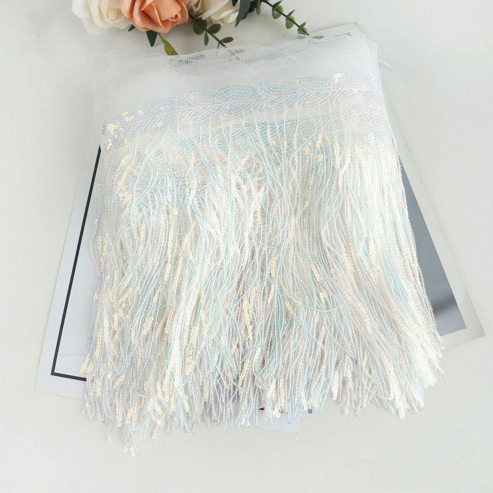 10 Yards 20cm Width Sequin Tassel Fringe DIY Accessories Decorative Trimmings  Dress Trimming