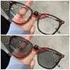 Outdoor Pochromic Anti Radiation Shades Glasses for  Woman Man Square Metal Frame Transition Anti Radiation Eyeglasse