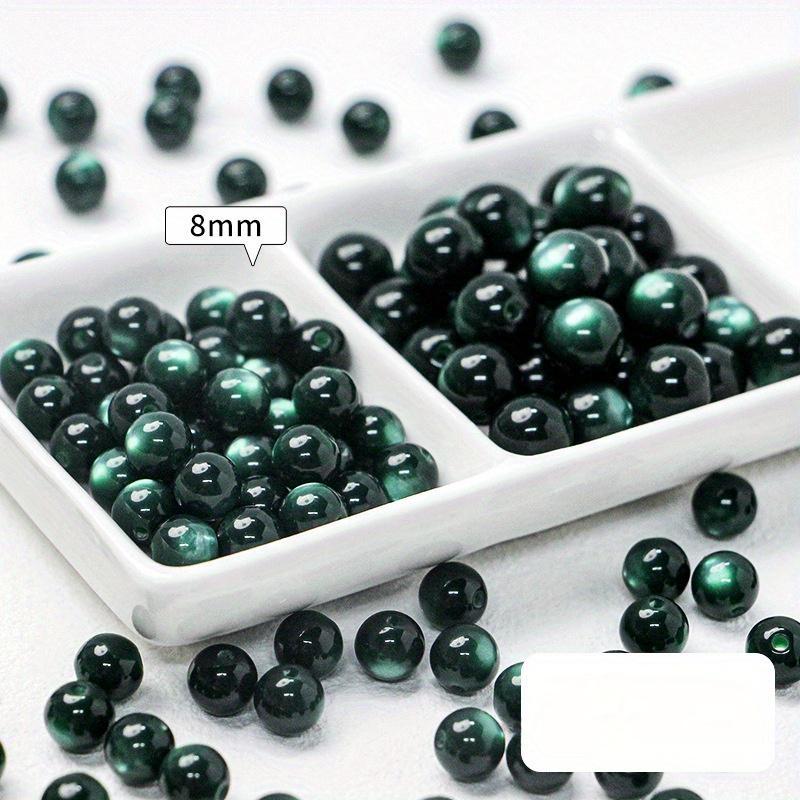100 шт. бусины из смолы с имитацией кошачьего глаза, круглые бусины, ожерелья из бисера ручной работы, браслеты, серьги, ювелирные аксессуары