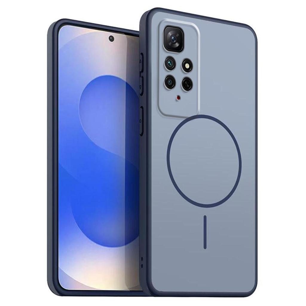 Однотонный матовый чехол из ТПУ для Xiaomi Redmi 10 с декоративным принтом кольца в стиле MagSafe