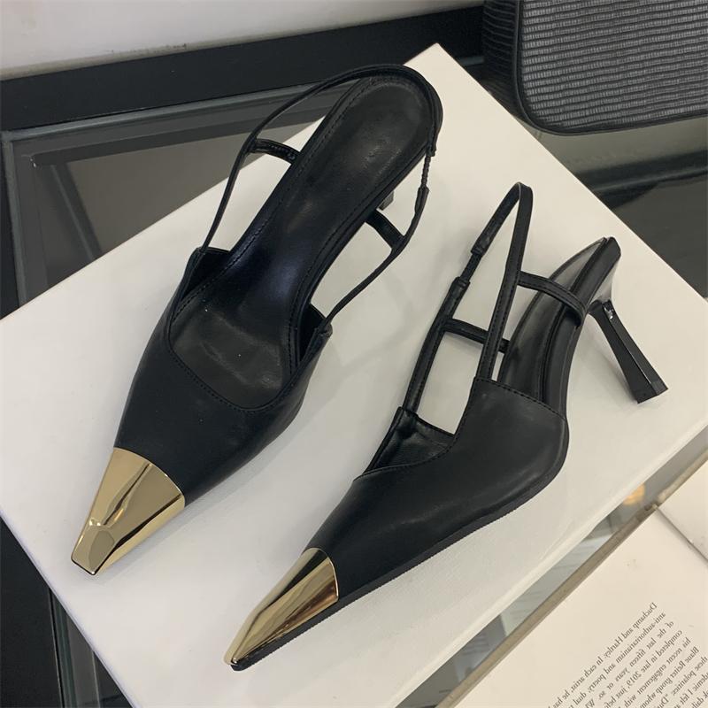 Fashion Eilyken Spring Designer Narrow Band Strap Pumps Women Sexy Splicing Pointed Toe Thin Low Heels Banquet Mule Shoes Zapatos Mujer