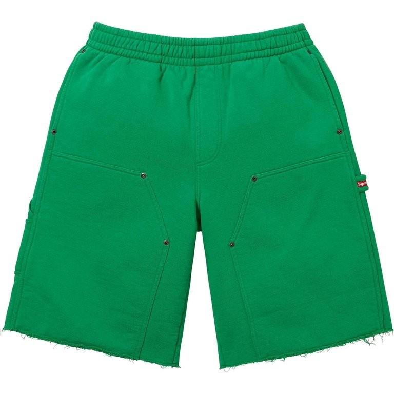 Supreme Double Knee Painter Sweatshort Green