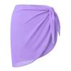 Summer Women's Short Saree Seaside Vacation Beach Party Bikini Cover-ups Solid Color Chiffon Breathable Wrap Mini Skirt