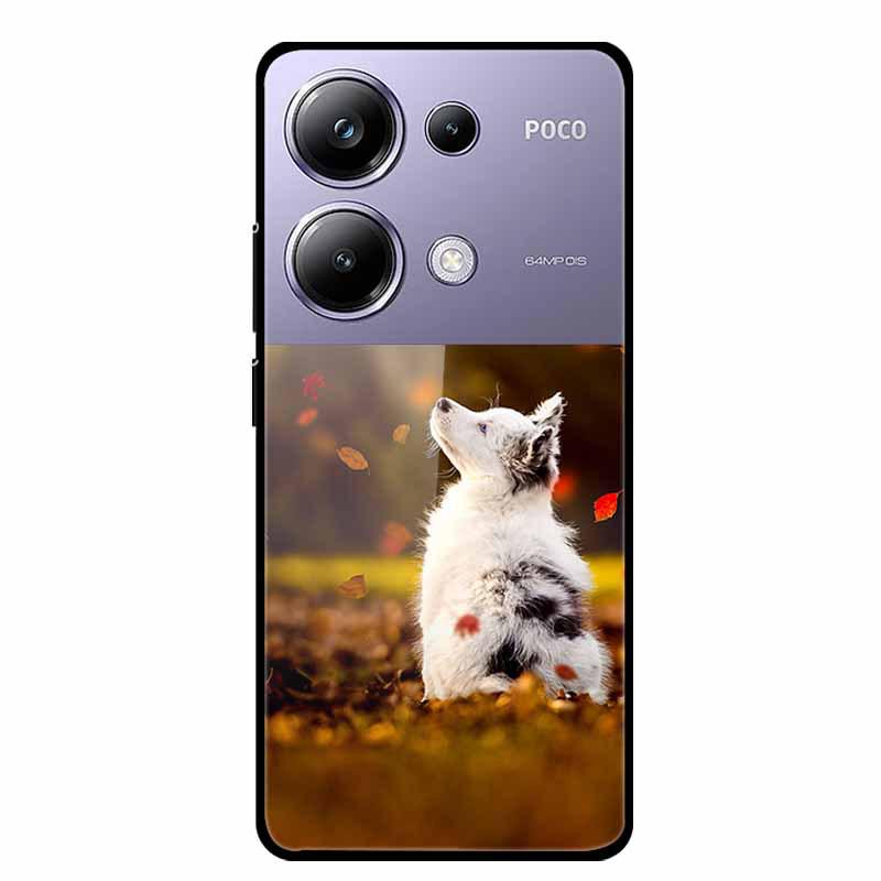 Красочный эстетичный чехол из закаленного стекла для Redmi 12 5G и POCO M6 PRO