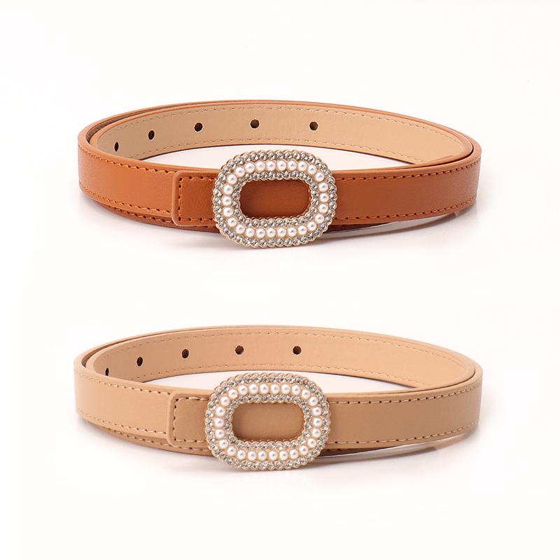 Women's Pearl Rhinestone Snap Belt: Elegant Decorative High-End Fashion for Skirts & Jeans