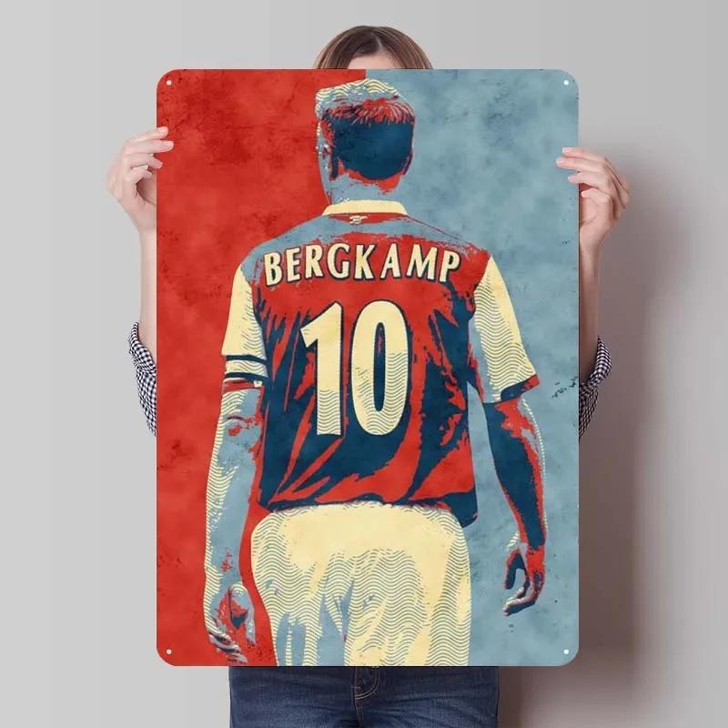 Dennis Bergkamp Metal Sign Sports Poster Decoration Wall Decor Living Room Decoration Man Art Mural Decorative Metal Plates Home