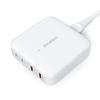 Choetech PD8008 100W GaN Fast Charger, Dual USB-A & USB-C Ports - White
