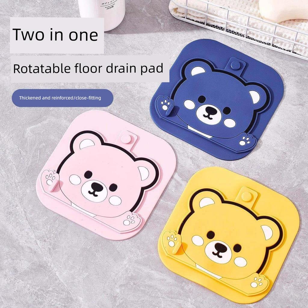 2-in-1 Drain Cover Anti-Odor Device Silicone Pad for Sealing Bathroom Drains to Prevent Insects and Odor Return in Toilets and Bathrooms