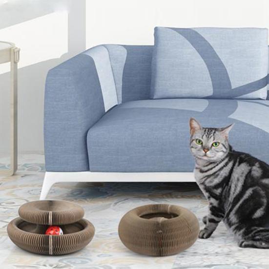 Орган Игрушка Когтеточка с Колокольчиком Интерактивная Складная Когтеточка из Гофрированного Картона Игрушка для Умственных и Физических Упражнений Зоотовары