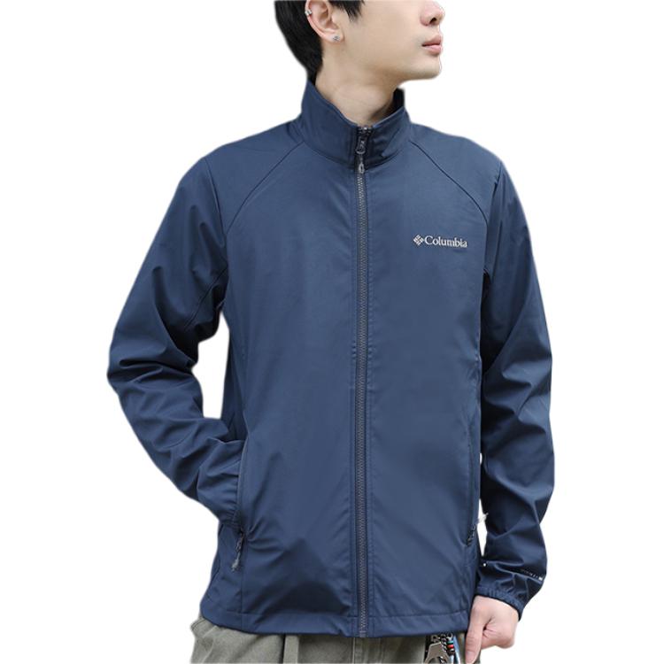 Columbia Jackets Men's Blue Stand Collar Thin Soft Shell XE8848-464