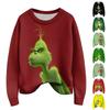 Long Sleeve Pullover Sweaters For Women O Neck Casual Cute Printing Knit Oversized Sweater