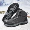Fashion Snow Boots Men's Waterproof Leather Sneakers Ankle Boots Super Warm Male Outdoors Non-slip Snow Botines Hiking Boots Winter
