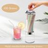 Straw Holder Dispenser 100 PCS Striped Straws Include - Clear  Drinking Straw Container with Stainless Steel Lid Storage Box
