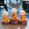 Zen Little Monk Ornaments: Cute Novice Tea Table Decor for Desk or Office
