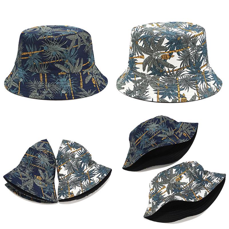 Double Sided Cartoon Graffiti Bucket Hat Travel Sun Cap Men Women
