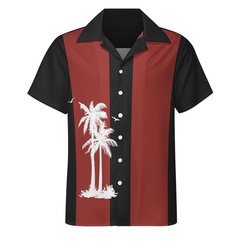 Hawaiian Shirt For Men, Men's Vintage Button Down Bowling Shirts Short Sleeve Summer Beach Shirt