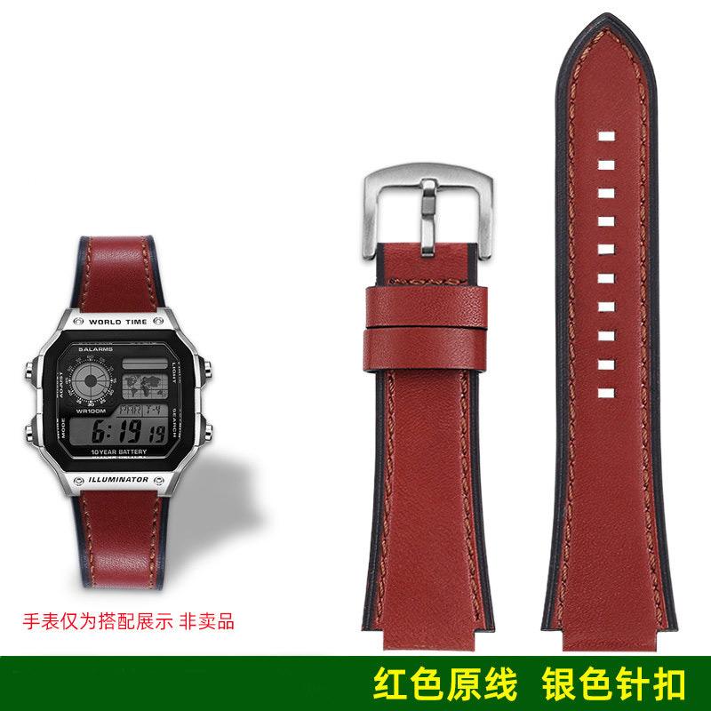 AE1200 A158 Ретро Натуральная Кожаная Ремешок Для Casio DW-H5600 A168 AE1300 Винтажный Браслет Часов Мужской Выпуклый рот Бычья кожа Браслет 18 ММ