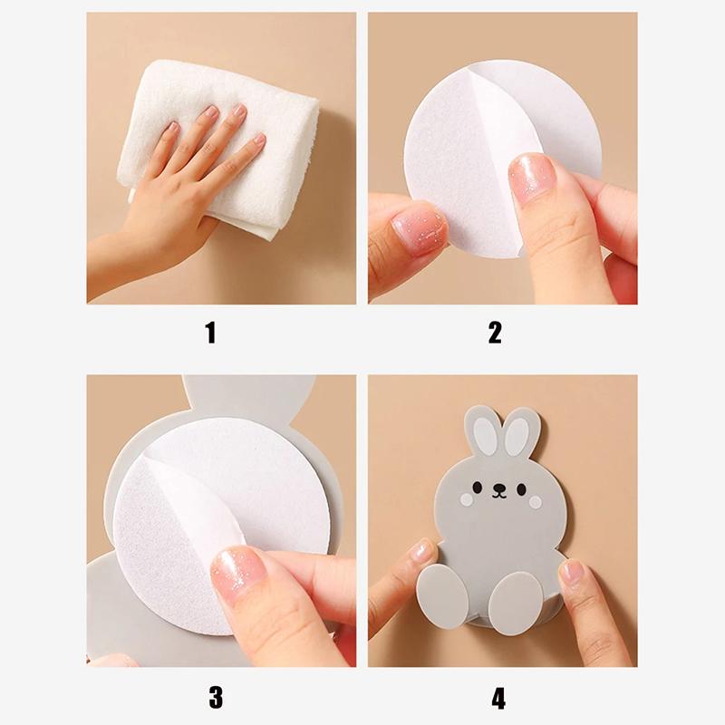 Cute Rabbit Plug Key Hook Kitchen Wall Hole Free Hook Soggiorno Phone Charging Rack Gancio Decorativo Multifunzionale