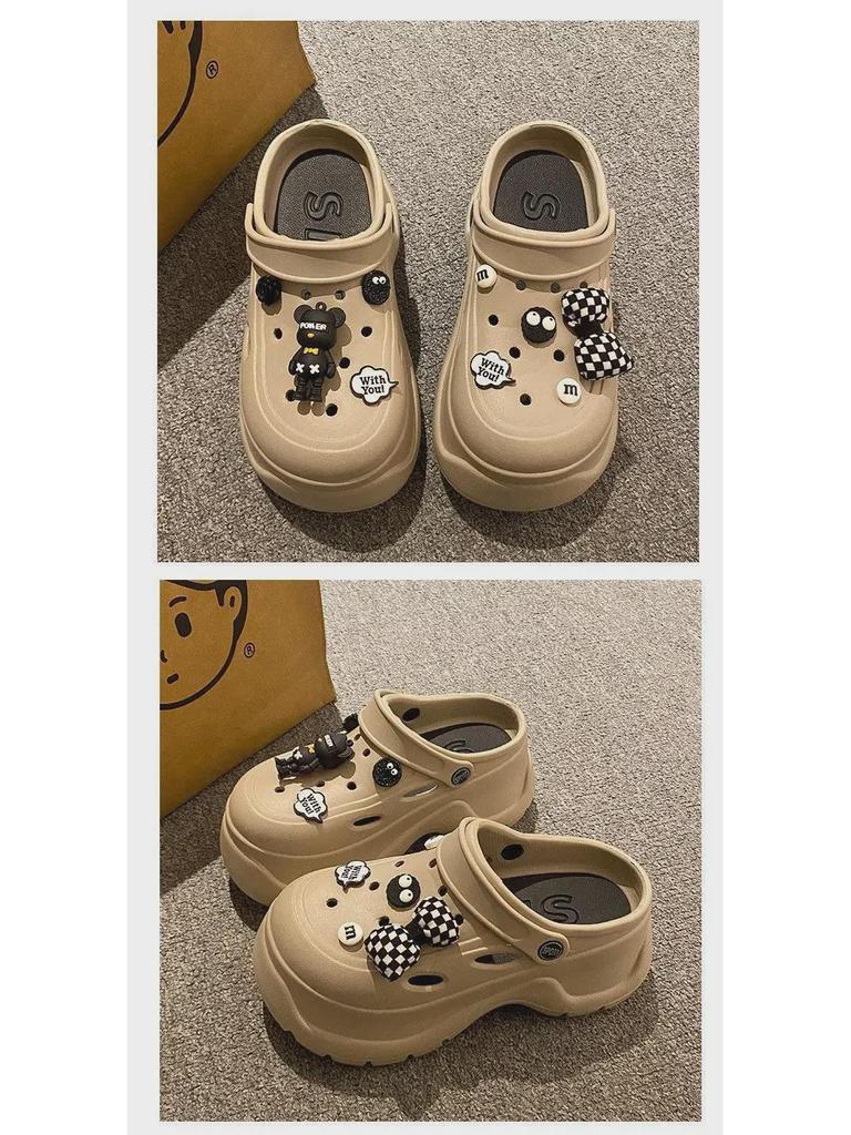 Женские пляжные тапочки EVA 2024 года на толстой подошве с нескользящим закрытым носком