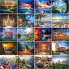 Diamond Embroidery Scenery Craft Kit 5D Diy Diamond Painting Landscape Cross Stitch Setting Sun Home Decorations