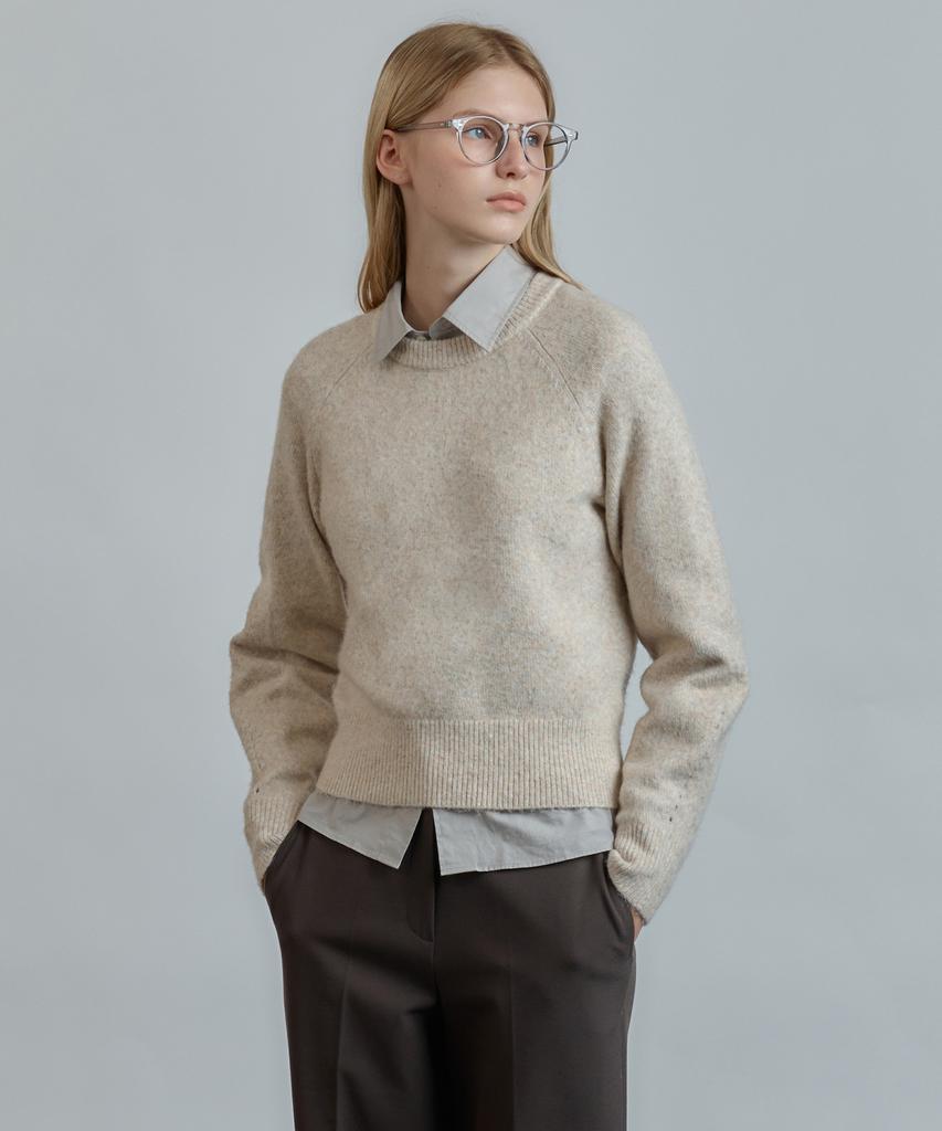 MIND BRIDGE WOMEN [W][Air Wool] Round Neck Knit - 2 Colors