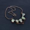 Ожерелье Аквамарин Медная Гальванопластика, Ожерелье с Регулируемой Цепочкой из Драгоценных Камней, Подарок для Нее, Изящные Украшения Ручной Работы