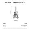 Кулон "Розовое яблоко" из стерлингового серебра 925 пробы в форме сердца с медведем, подвеска-подвеска для женщин, браслет, ювелирные изделия, доступный модный подарок