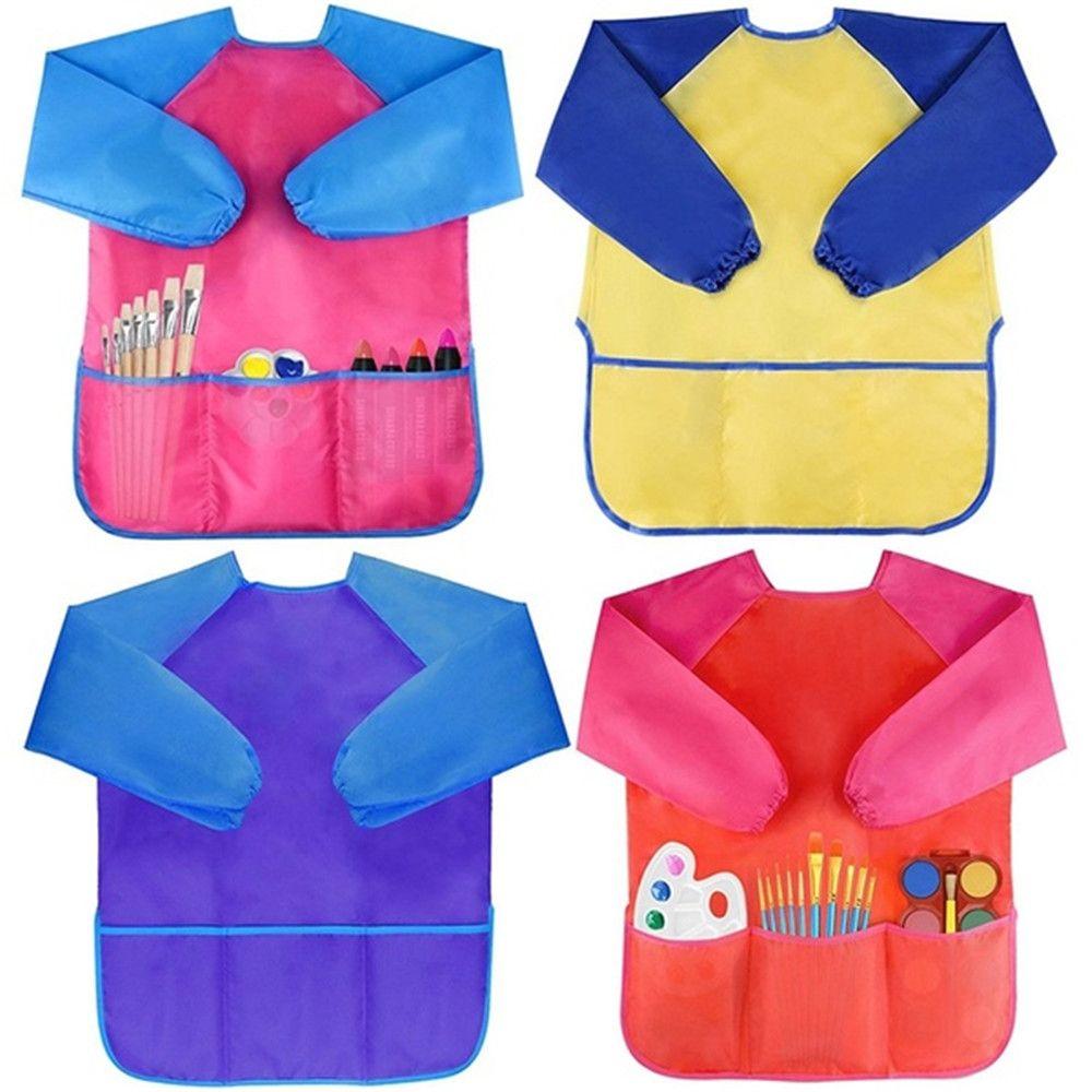 Baby Kitchen Craft Waterproof Kids Painting Apron Cooking Bib Art