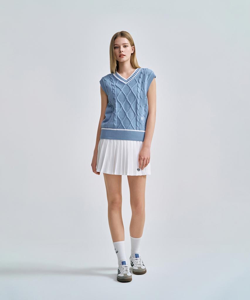 SERGIO TACCHINI W V-Neck Cable Knit Vest