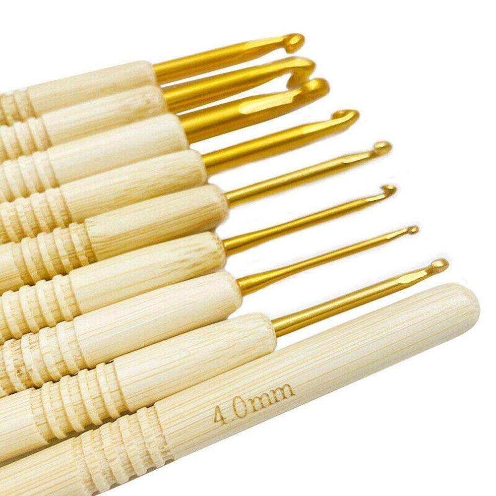 Набор крючков для вязания с бамбуковой ручкой ручной работы Спицы для свитера Крючки для вязания Инструменты для вязания Аксессуары