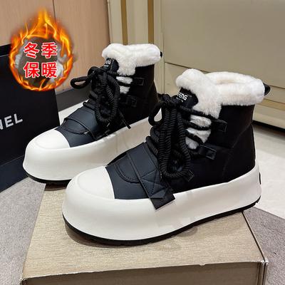 Женские зимние ботинки высокого качества, сохраняющие тепло, до середины голени, водонепроницаемые, женские, удобные, высокие походные ботинки для женщин