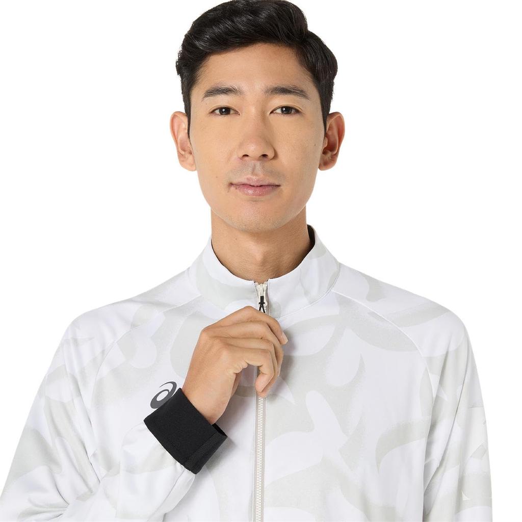 Training Wear Dry Graphic Stretch Knit Jacket 2031E985 Unisex Adult 100 XS [ASICS] (Brilliant White)