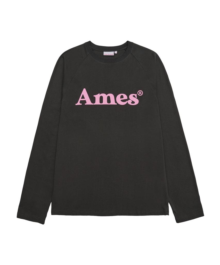 AMES-WORLDWIDE Basic Logo Longsleeve Tee Charcoal