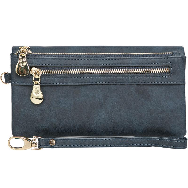 Women's Frosted Retro Long Wallet - Korean Style Multifunctional Clutch and Coin Purse