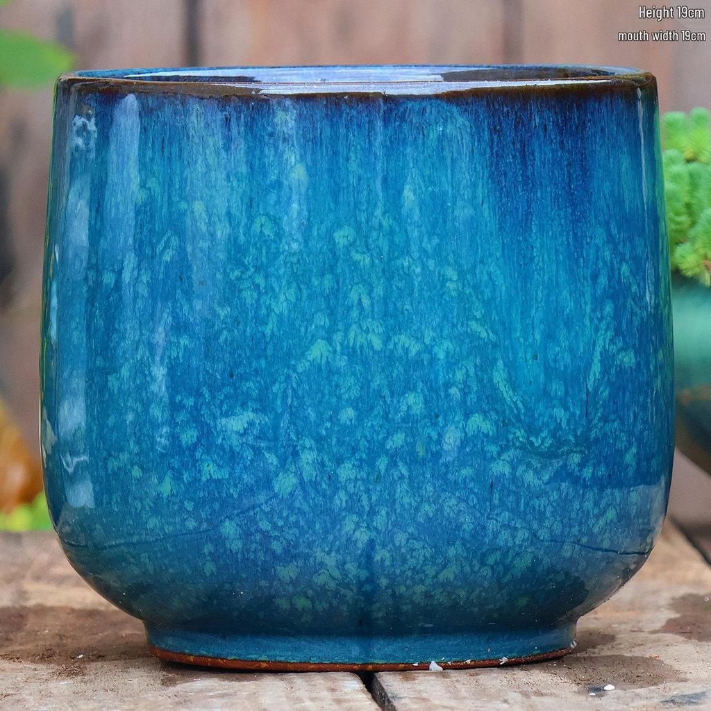 Large Ceramic Terracotta Flower Pot for Balcony and Living Room - Ideal for Succulents, Orchids, Green Radish, and Plants