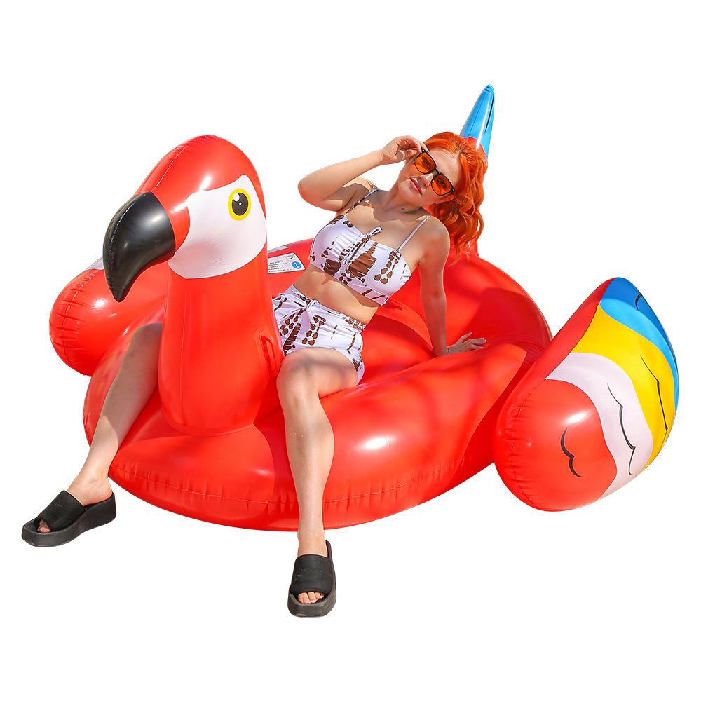 Inflatable Parrot Pool Float Giant Ride-On Water Raft Swimming Island Mattress for Adults Outdoor Water Play Fun Toy