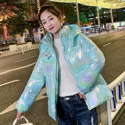 Шикарное женское зимнее базовое ветрозащитное блестящее пальто-пузырь, верхняя одежда, пальто, куртка-пуховик большого размера, парки с хлопковой подкладкой