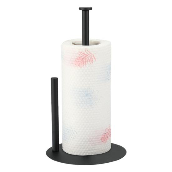 Vertical Tissue Holder Paper Towel Stand with Anti-Slip Weighted Base Kitchen Countertop Freestanding Paper Towel Rack