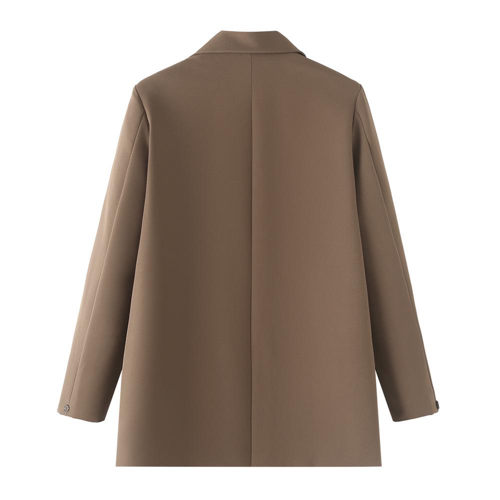 Женский разноцветный двубортный пиджак (Loose Fit) - Коллекция осень/зима 2024