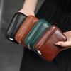 Minimalist Leather Key Organizer Pouch with Multiple Compartments Zipper Closure Slim Key Holder for Business Travel Gift