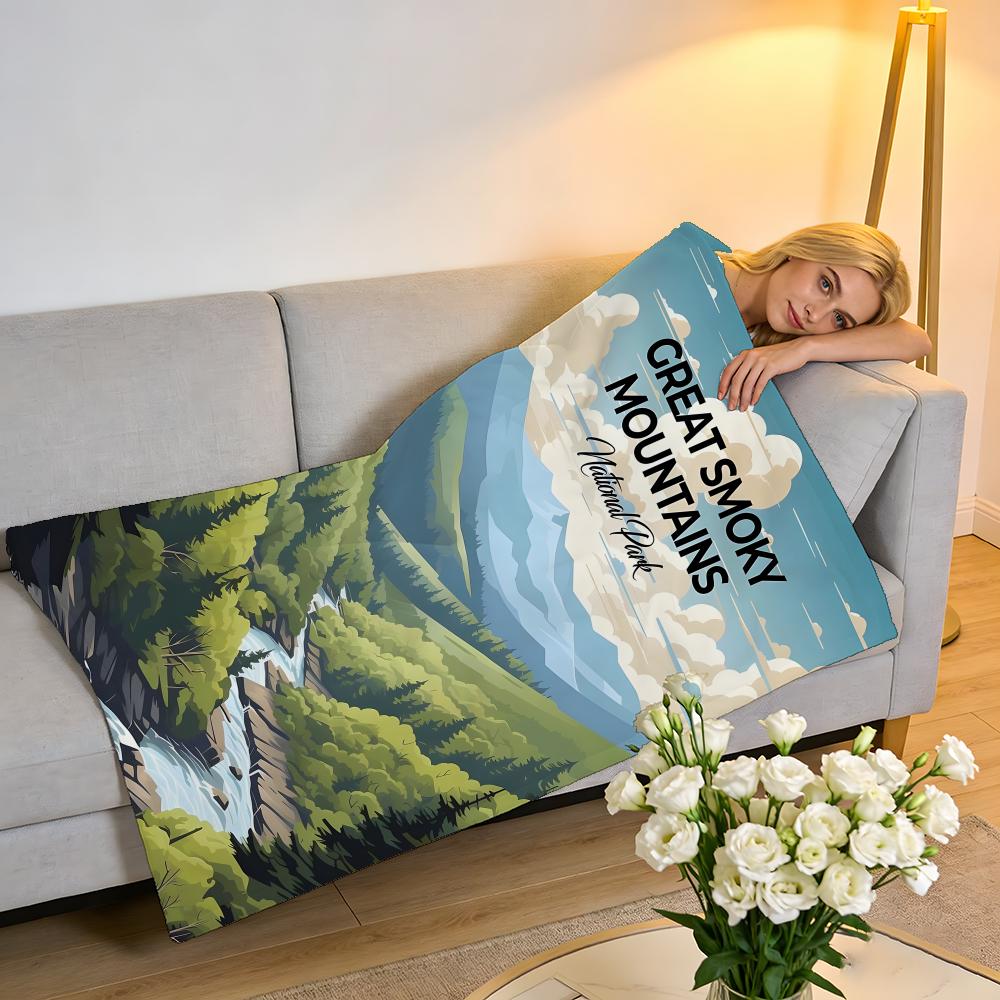 Throw High-Density Short Plush Blanket For Sofa Nap Air-Conditioned Room Soft Skin-Friendly Great Smoky Mountains National Park