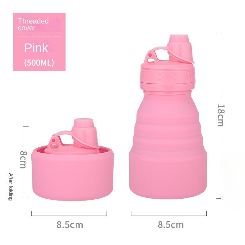 Outdoor Activity Latest Product Silicone Folding Cup with Handle Travel Workout Athletic Water Bottle Hand Warmer Lightweight Anti-Fall Big Belly Cup