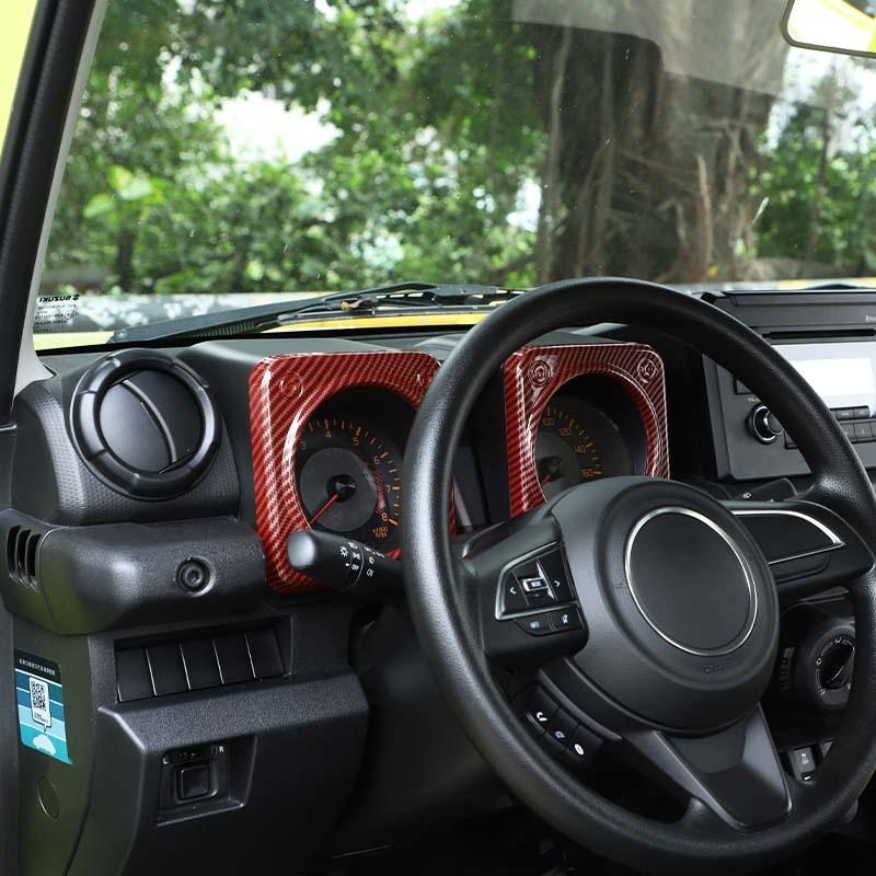  Декоративные наклейки на приборную панель автомобиля из АБС-пластика для Suzuki Jimny 2019, аксессуары для интерьера с принтом из углеродного волокна