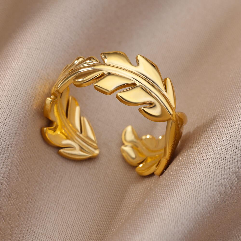 Opening Rings for Women Stainless Steel Gold Color Geometric Ring Fashion Simple Party Christmas Jewelry Gift
