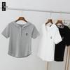 2022 Summer Korean Hooded Button T-shirt - Hot Celebrity Short-Sleeve, Loose Fit for Female Students