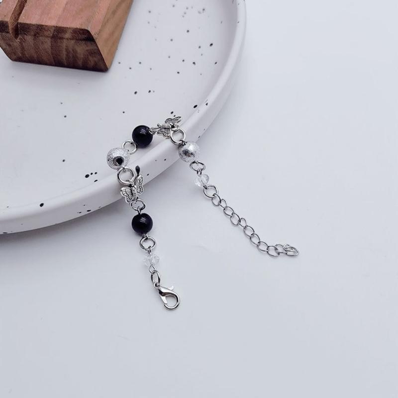 Fashionable Y2K Beads Bracelet Trendy Wristwear Delicate Chain Bracelet Splicing Bracelet Alloy Material for Party Daily