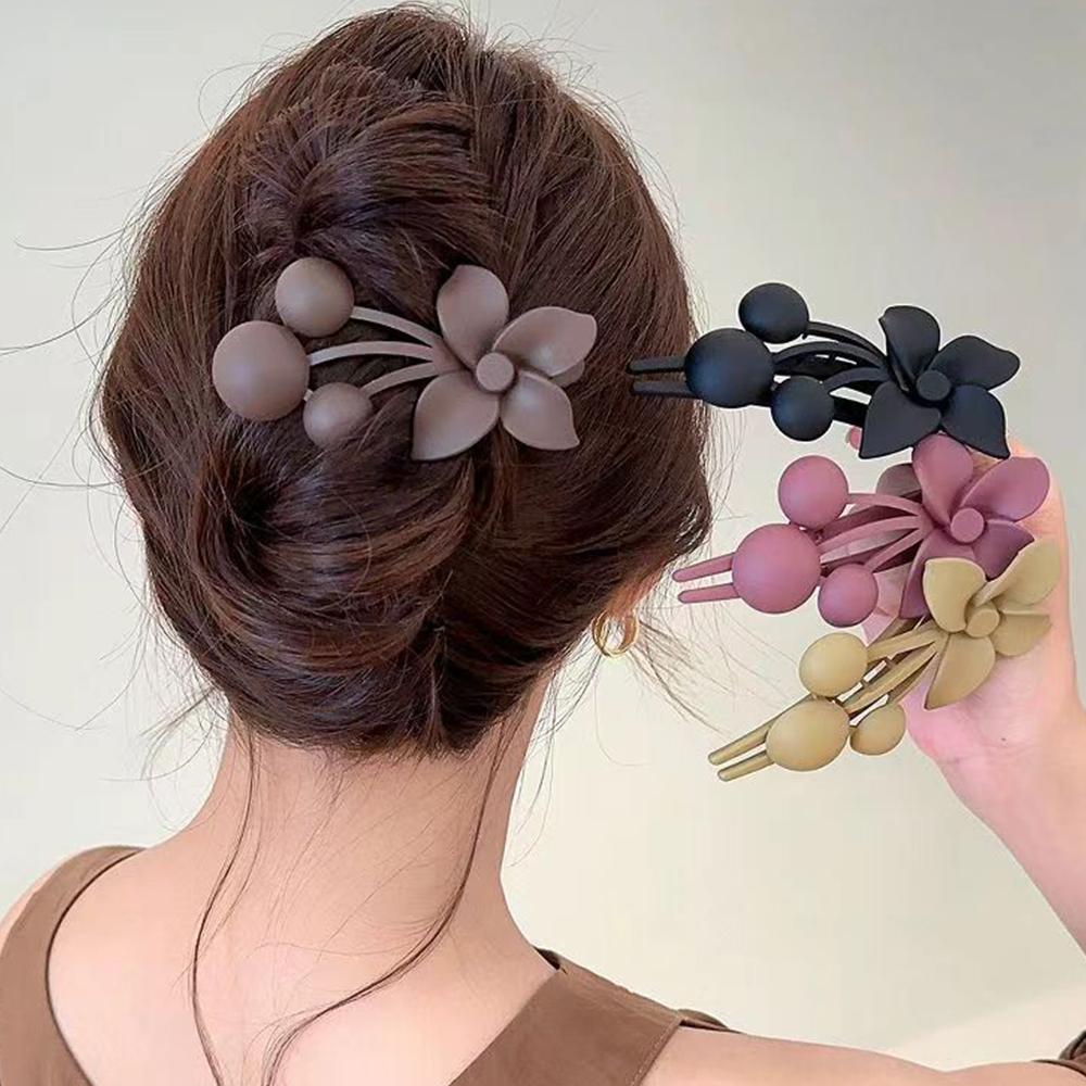 Frosted Flower Hair Clips Grab Matte Duckbilly Hair Claws Clamp Vintage For Women Girls Large Hairpins Hair Accessories Ponytail