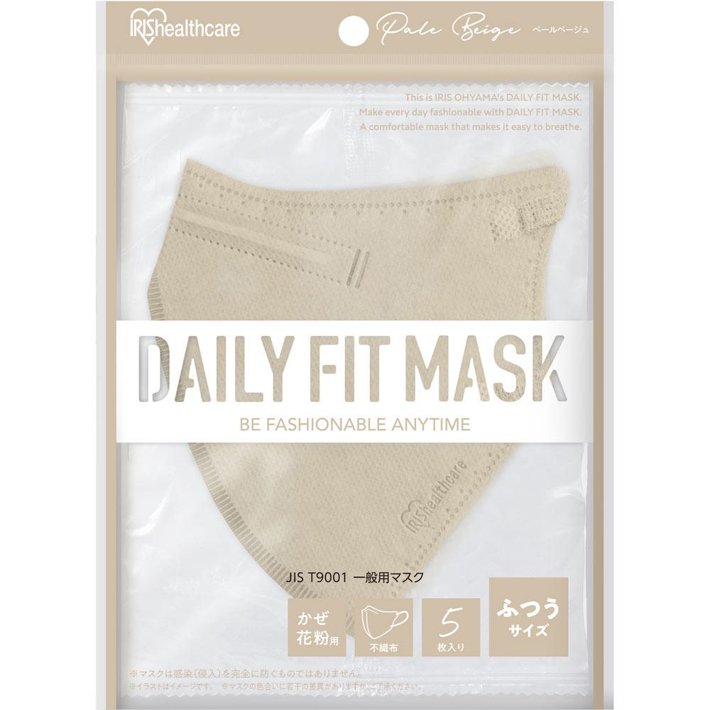 Iris Oyama DAILYFITMASK 3-D Mask Обычная бледно-бежевая 5 шт 3D тип Продукты, связанные с простудой (маски) Трехмерная форма сохраняет пространство вокруг
